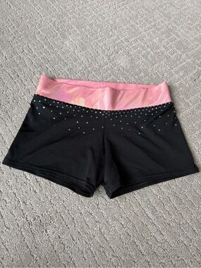 Varsity Sequin Sparkle Cheer Shorts Size XL 14/16 pink Black